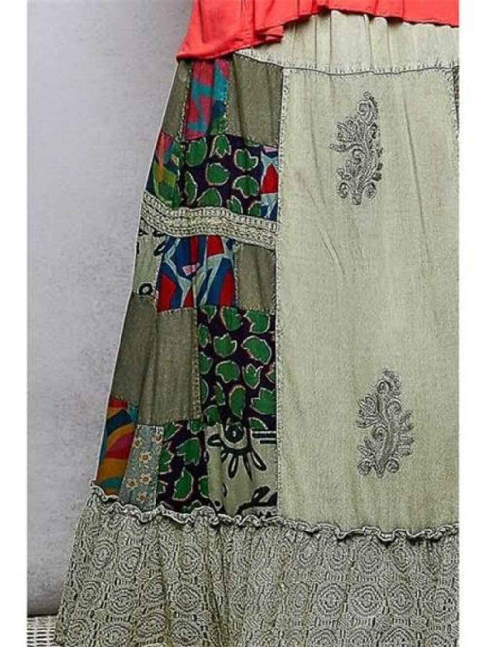 POL Printed Patchwork Embroidered Ruffled Skirt‎ - Picture 7 of 7